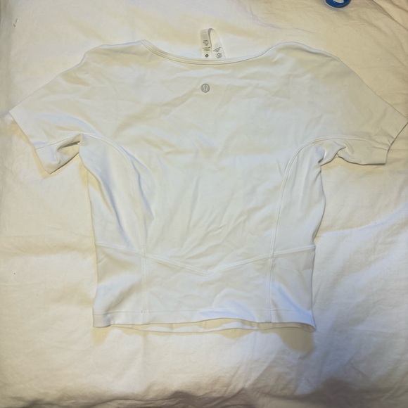 lululemon nulu cropped slim yoga short sleeve - white size 4 crop top - Picture 7 of 10